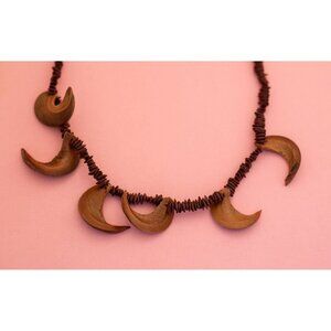 Vintage Crescent Beads Beaded Necklace | 32 inch | H22